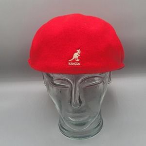 New Authentic Mens KANGOL 504 100% Wool 0258BC Cap Size M Medium Red NWT